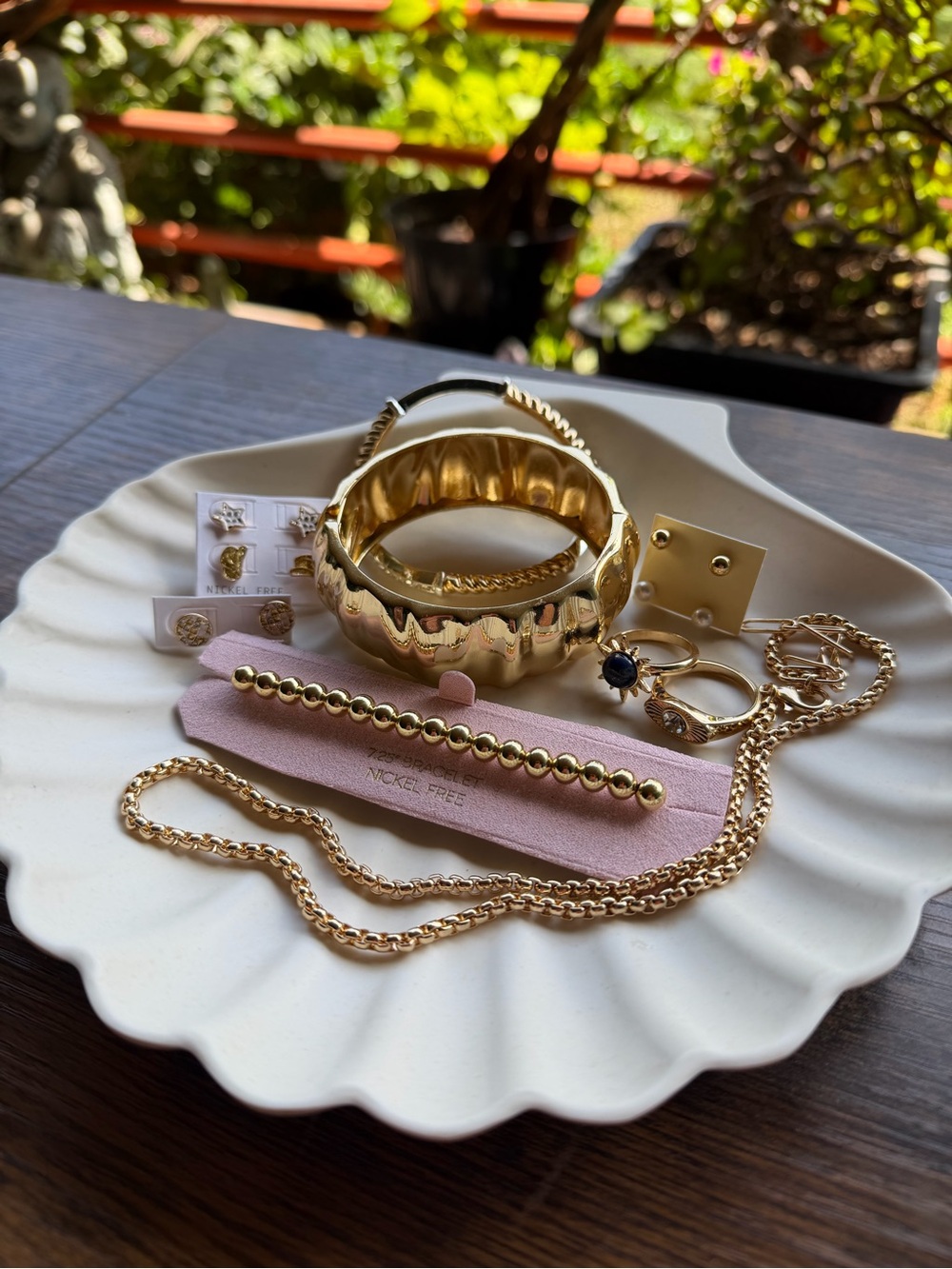 Gold Jewelry Bundle Trendy Bracelets Rings Earrings - Picture 3 of 4